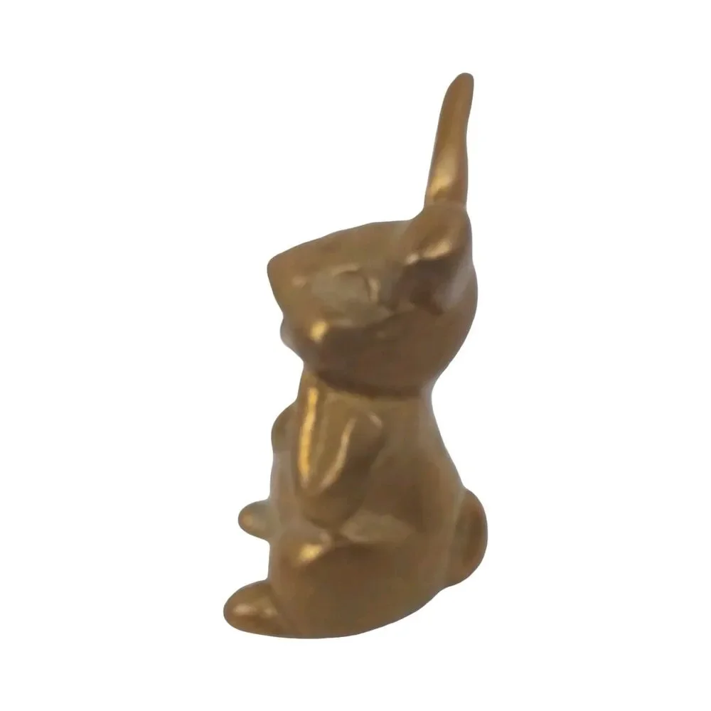Canadianna Brass Bunny Rabbit Figurine Heavy Easter Holiday Vintage Retro 2.5